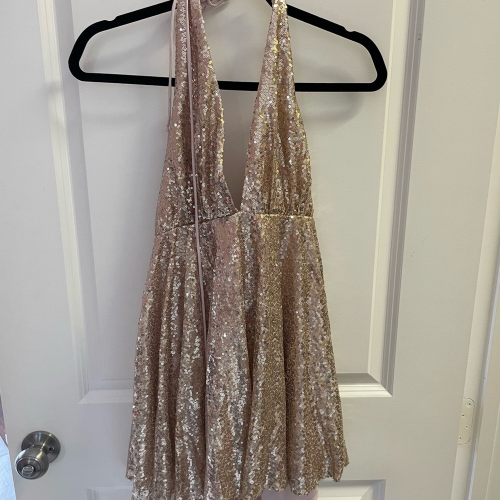 Sexy gold summer dress